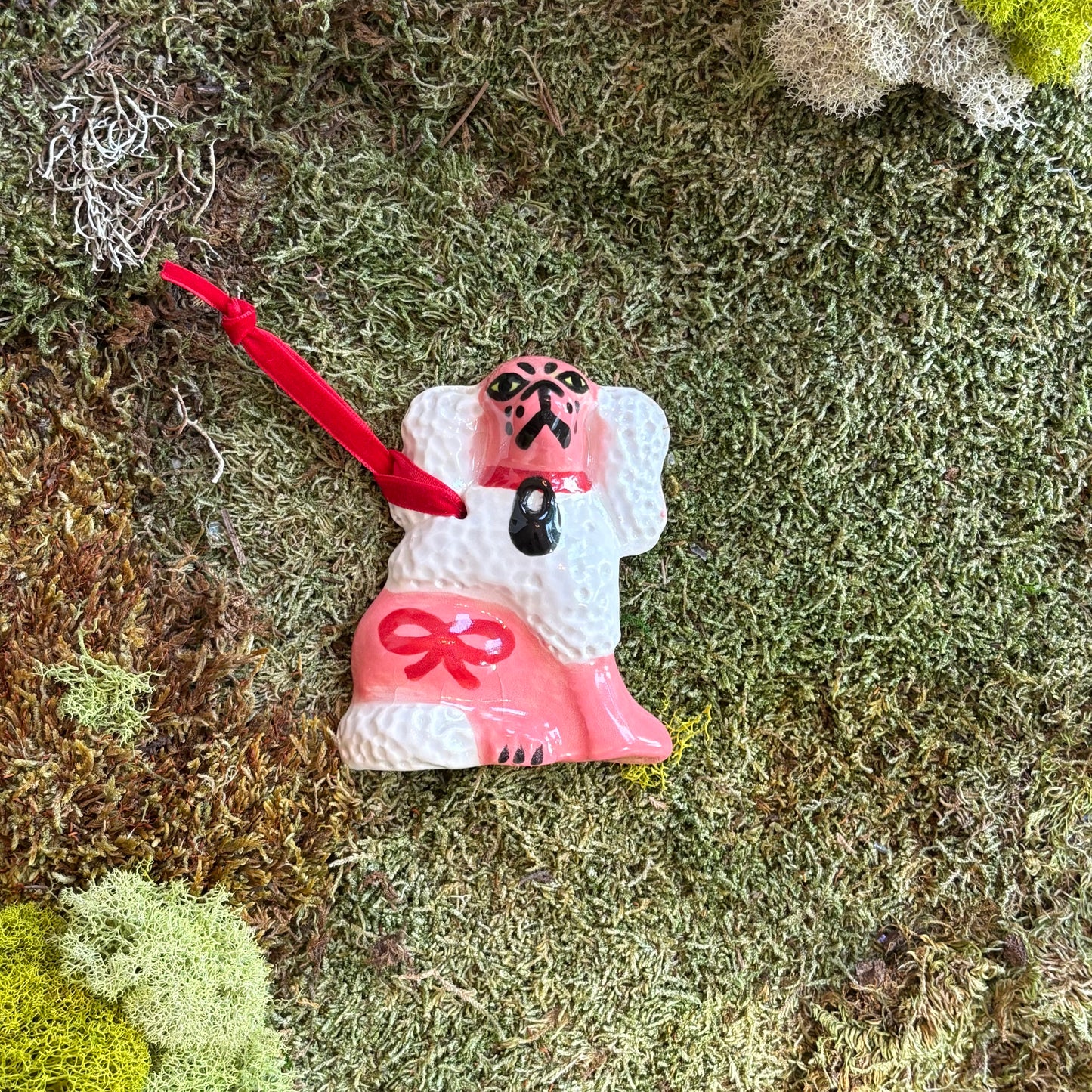 Poodle-cut Bow Spaniel Ornament