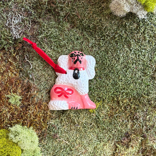 Poodle-cut Bow Spaniel Ornament