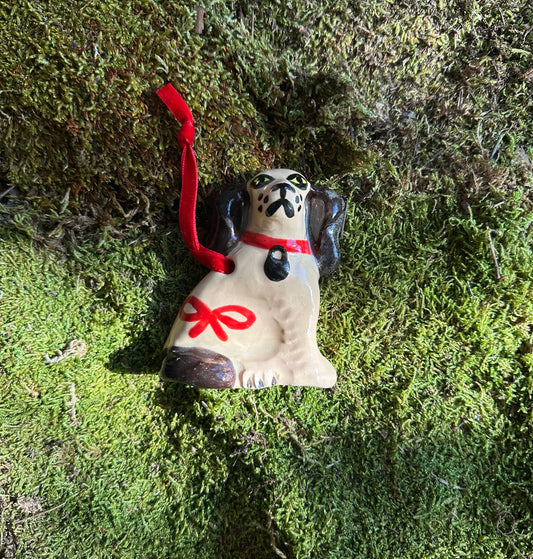 Bow Spaniel Ornament