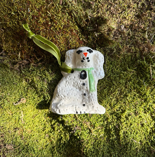 Snow Spaniel Ornament