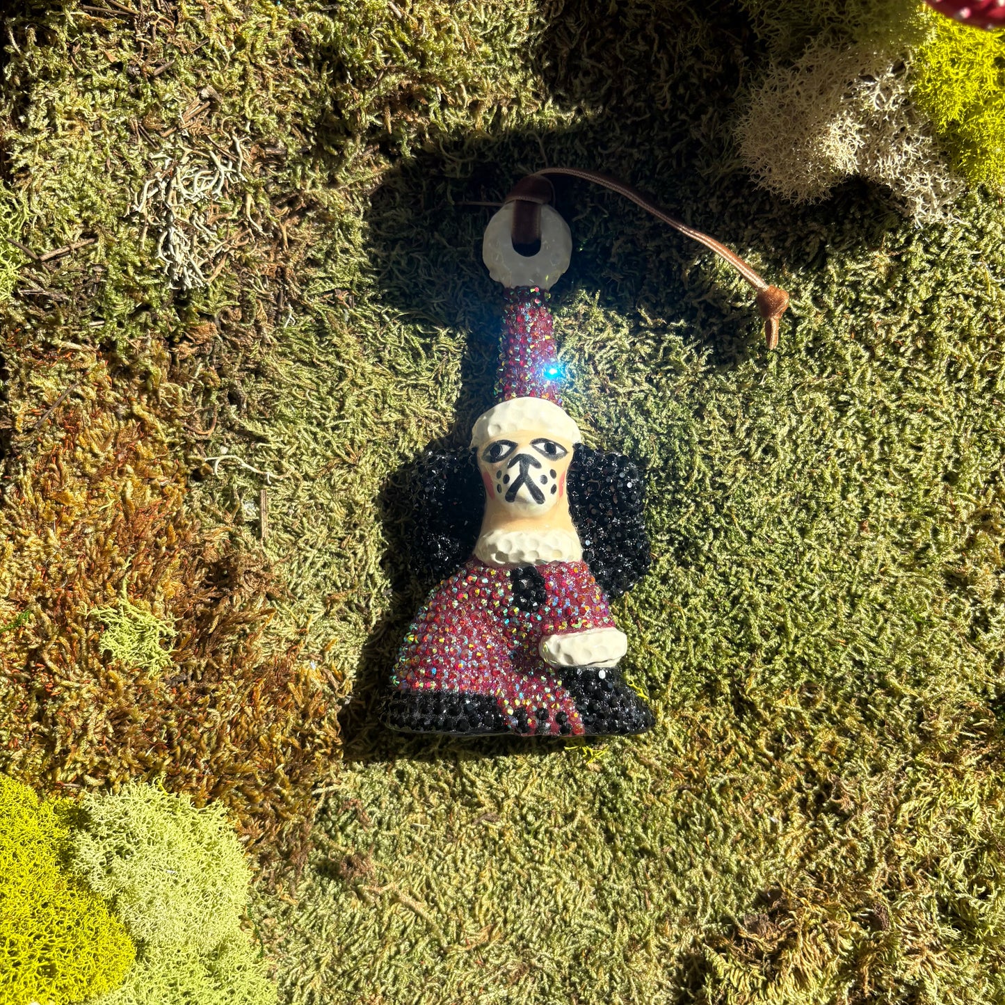 Long Bling Santa Spaniel Ornament